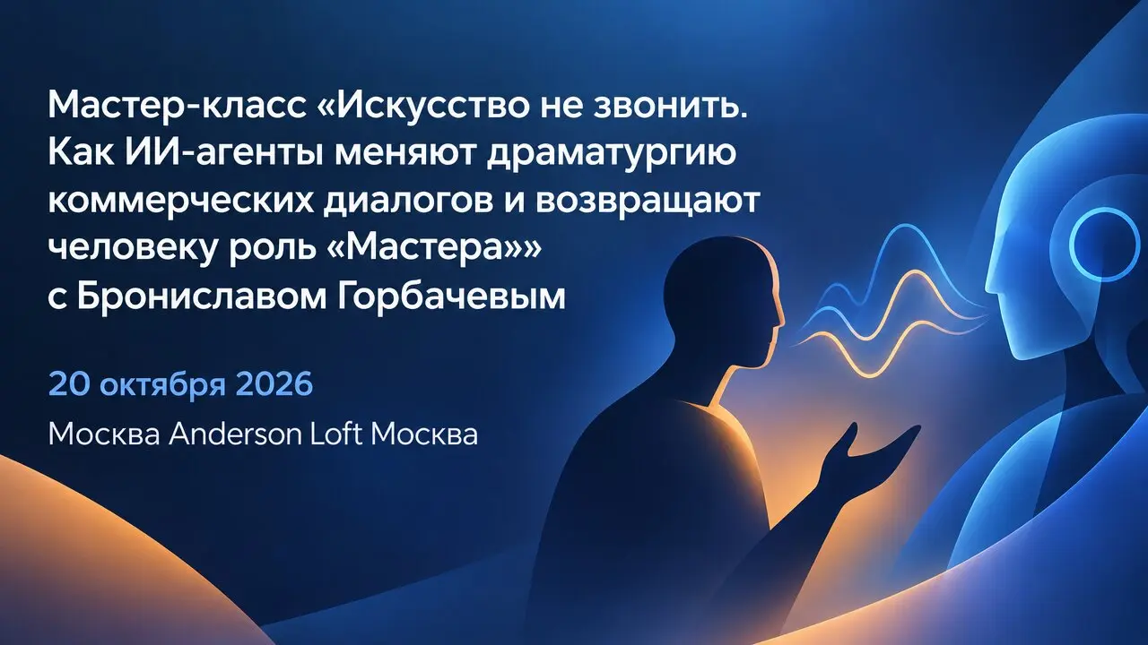 Мастер-класс «Искусство не звонить. Как ИИ-агенты меняют драматургию коммерческих диалогов и возвращают человеку роль «Мастера»» с Брониславом Горбачевым